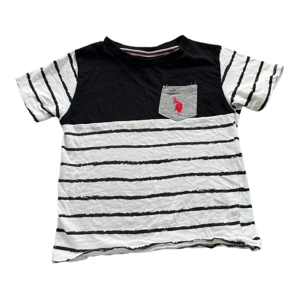 U.S. Polo Assn. Boys Striped Pocket Tee Size 3T
